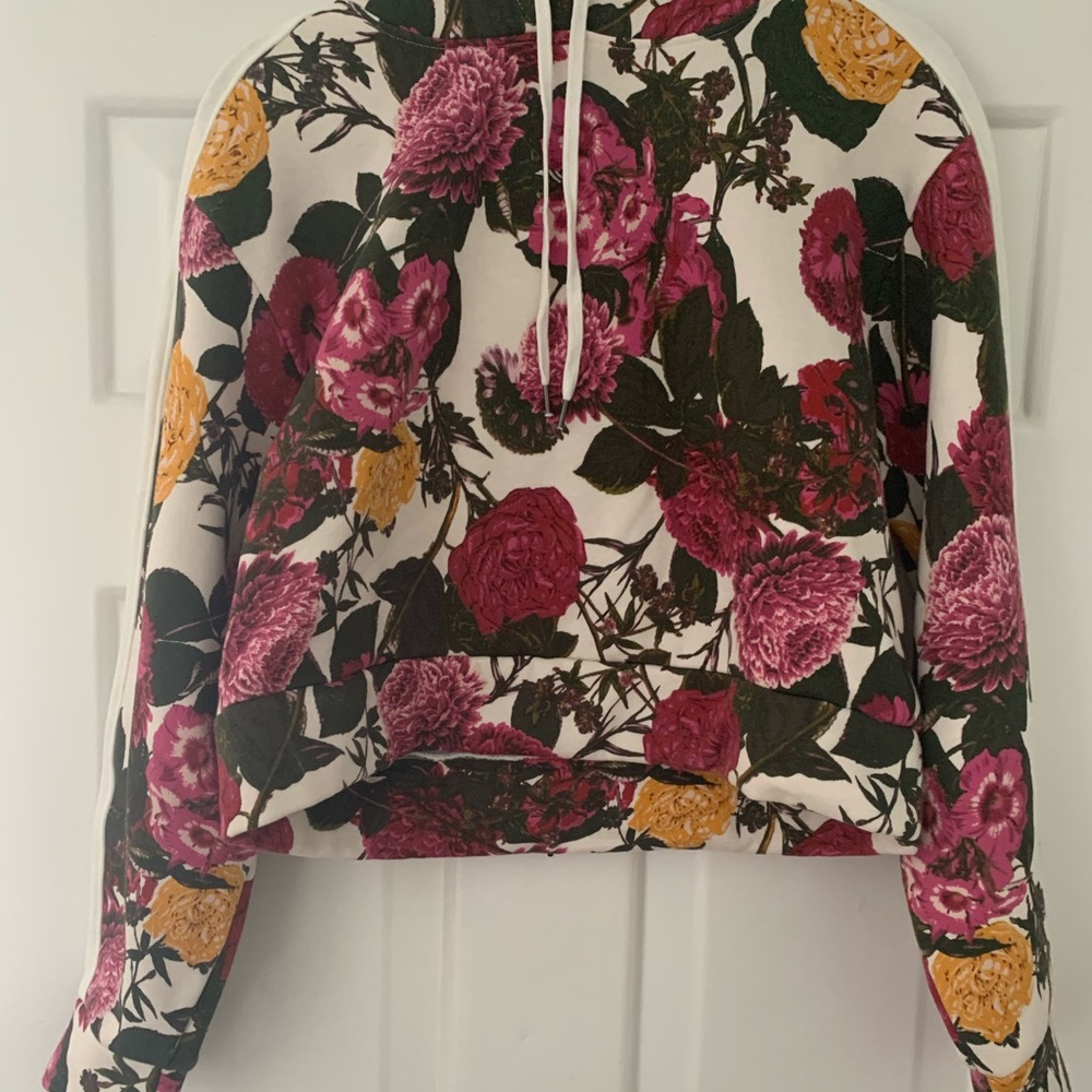 Rachel Roy Cropped Floral Hoodie